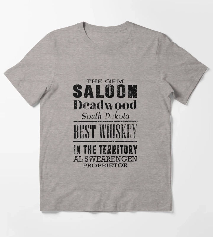 Funny Gifts The Gem Saloon Deadwood South Dakotas Territory Halloween T-Shirt Heather Grey