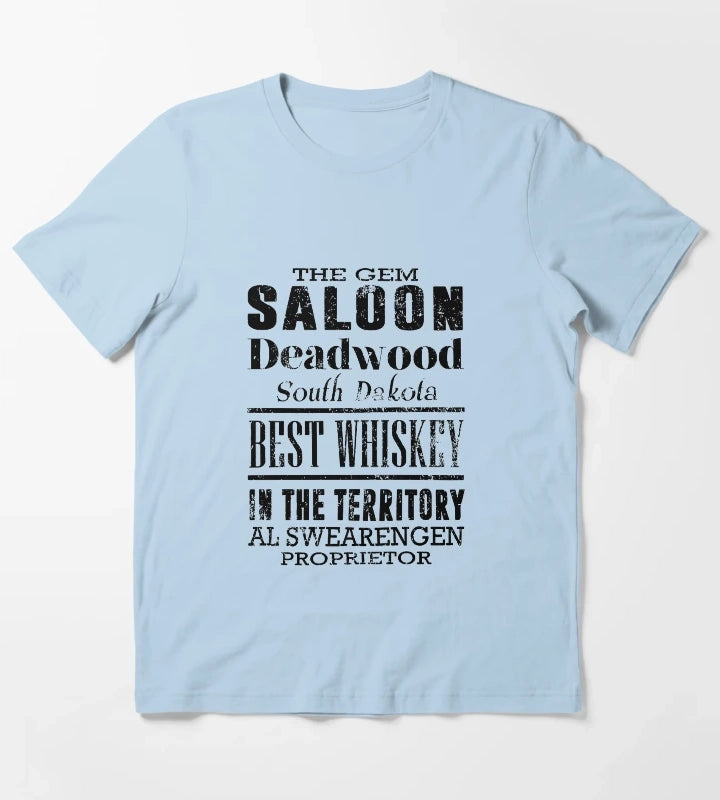 Funny Gifts The Gem Saloon Deadwood South Dakotas Territory Halloween T-Shirt Sky Blue