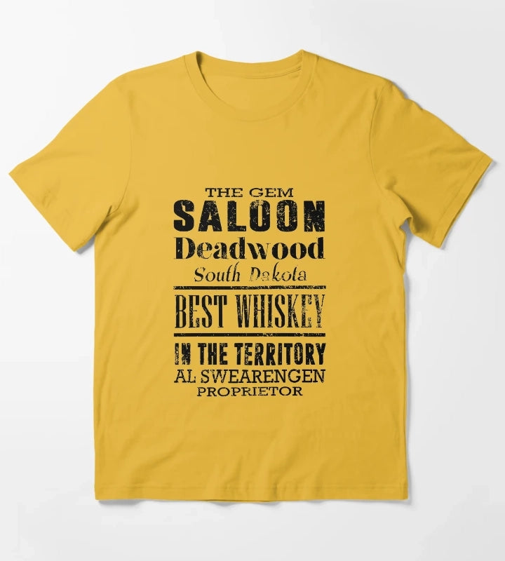 Funny Gifts The Gem Saloon Deadwood South Dakotas Territory Halloween T-Shirt Yellow