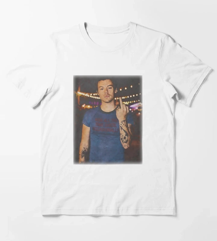 Funny Harry Styles Middle Finger Vintage Harry Styles T-Shirt White