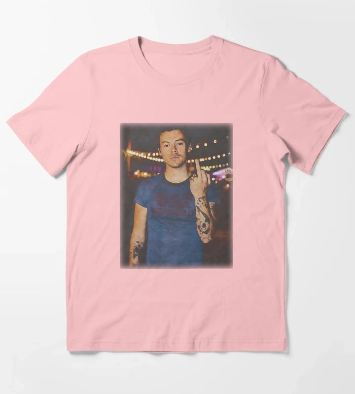 Funny Harry Styles Middle Finger Vintage Harry Styles T-Shirt Dark Grey