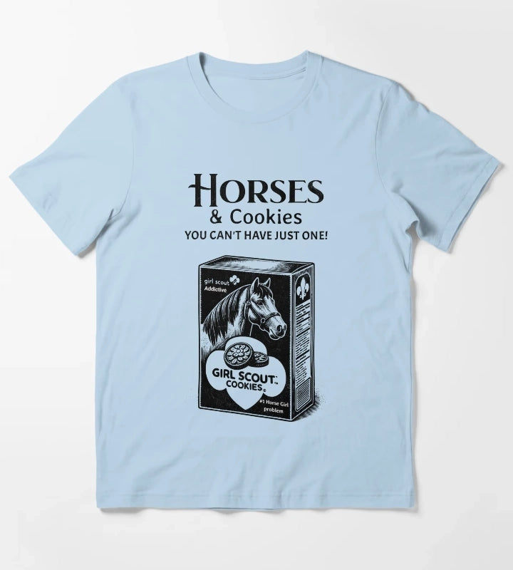 Funny Horse Girl T-Shirt Sky Blue