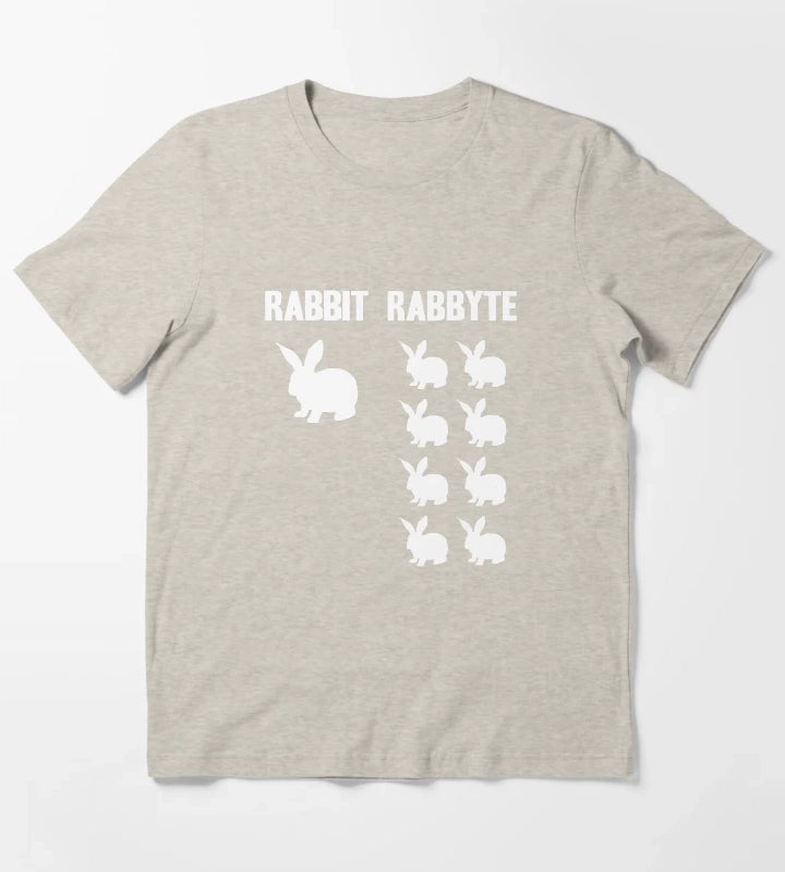 Funny Rabbit Rabbyte Programmer Computer Humor T-Shirt Cream