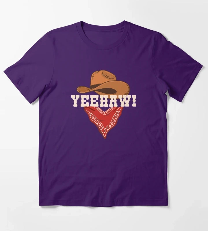 Funny Rodeo Yeehaw Cowboy Cowgirl Saying Western Saying Country Life T-Shirt Purple