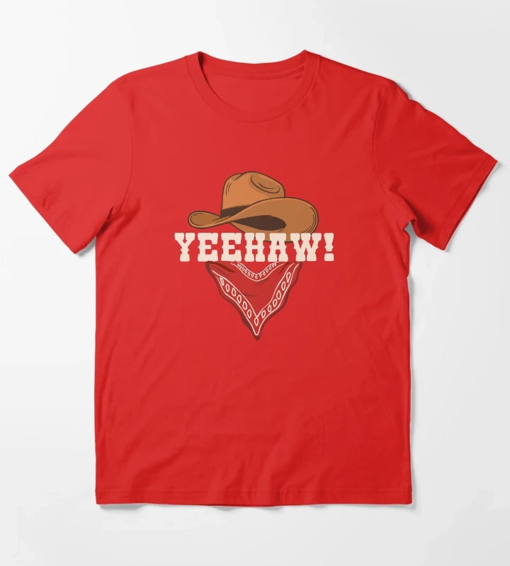 Funny Rodeo Yeehaw Cowboy Cowgirl Saying Western Saying Country Life T-Shirt Red