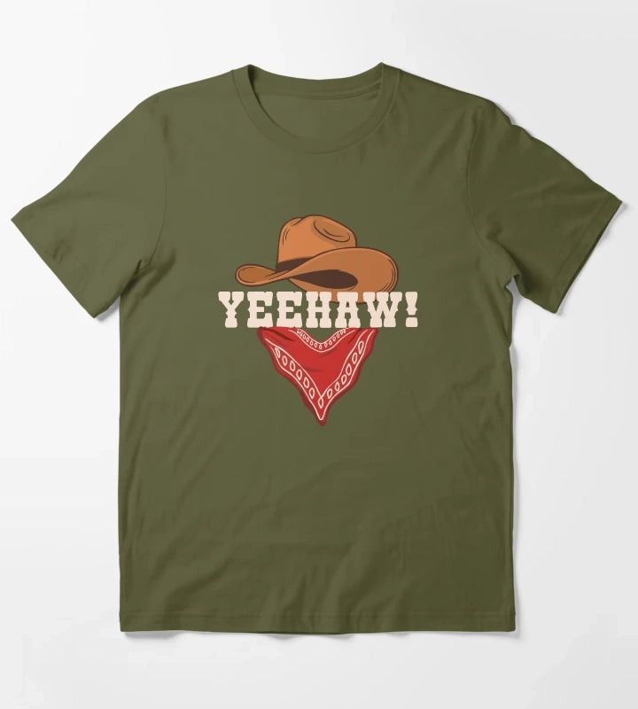 Funny Rodeo Yeehaw Cowboy Cowgirl Saying Western Saying Country Life T-Shirt Olive Green