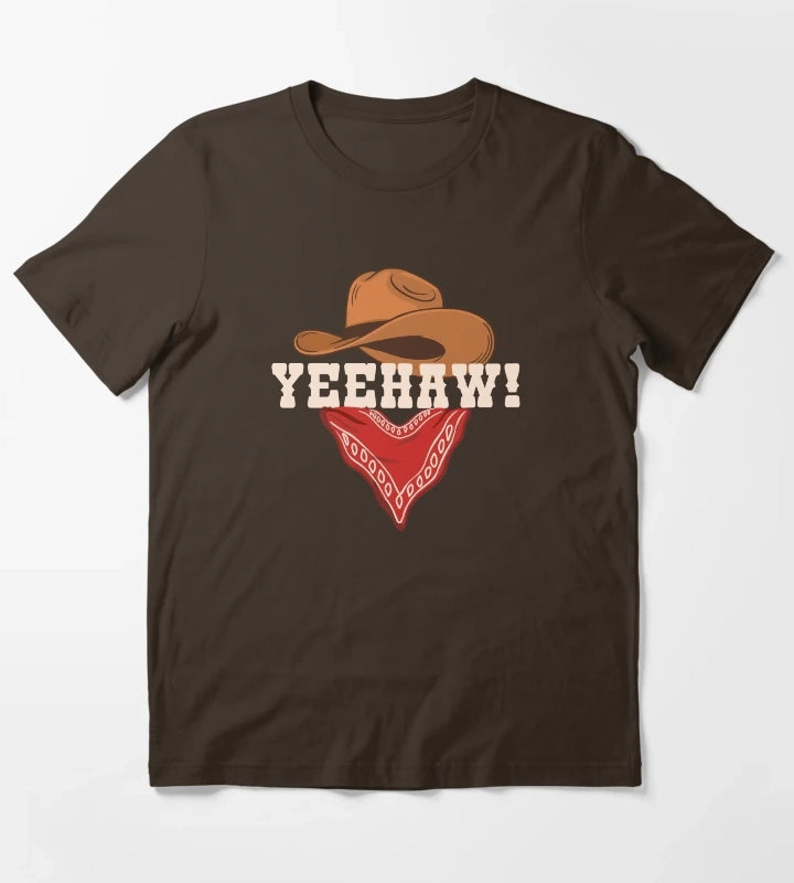 Funny Rodeo Yeehaw Cowboy Cowgirl Saying Western Saying Country Life T-Shirt Brown