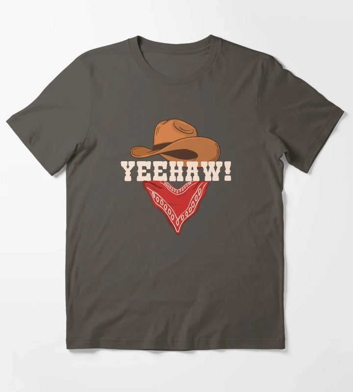 Funny Rodeo Yeehaw Cowboy Cowgirl Saying Western Saying Country Life T-Shirt Dark Grey