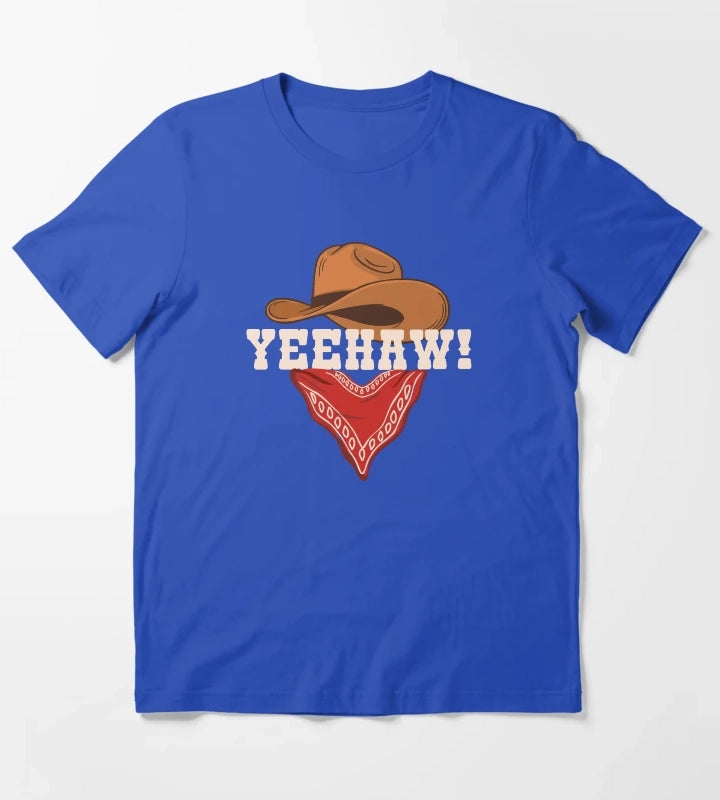 Funny Rodeo Yeehaw Cowboy Cowgirl Saying Western Saying Country Life T-Shirt Blue