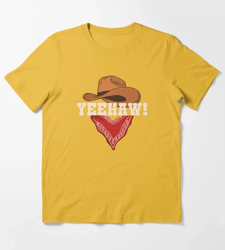 Funny Rodeo Yeehaw Cowboy Cowgirl Saying Western Saying Country Life T-Shirt Yellow