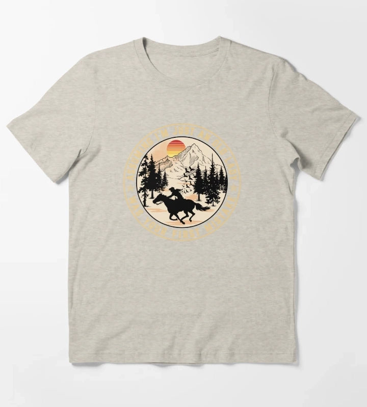 Funny Senior Cowgirl Assuming I am Just An Old Lady Was Your First Mistake T-Shirt Cream
