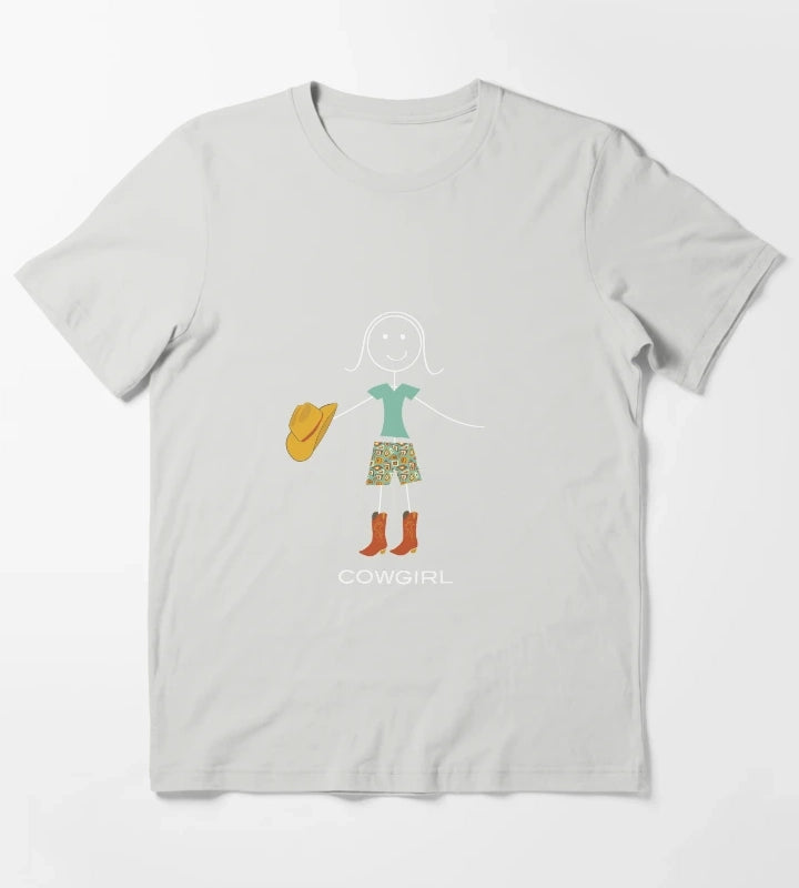 Funny Womens Cowgirl T-Shirt Light Grey