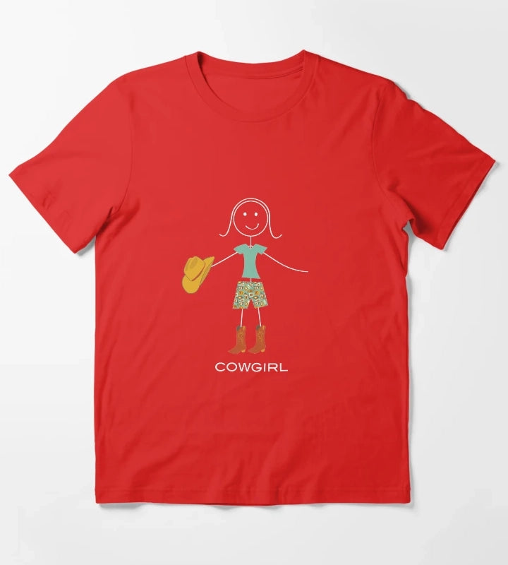 Funny Womens Cowgirl T-Shirt Red