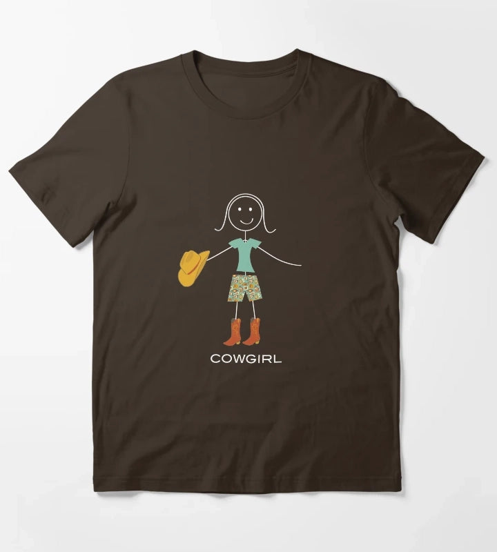Funny Womens Cowgirl T-Shirt Brown