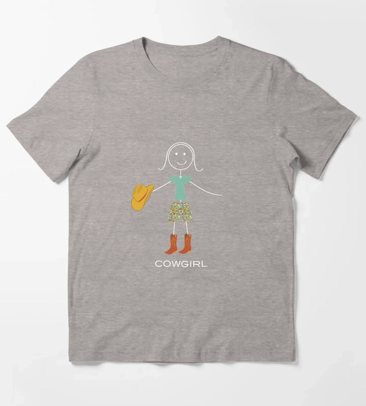 Funny Womens Cowgirl T-Shirt Heather Grey