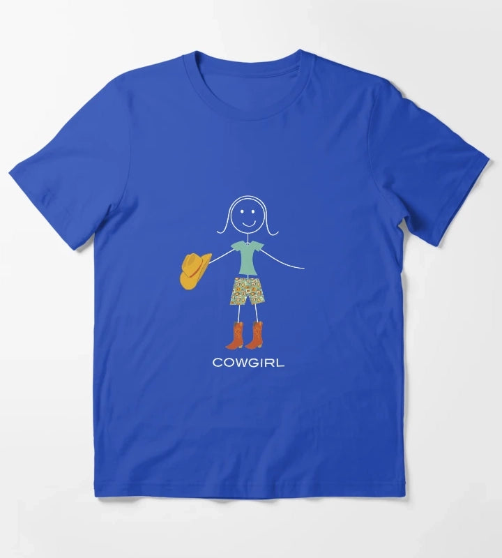 Funny Womens Cowgirl T-Shirt Blue