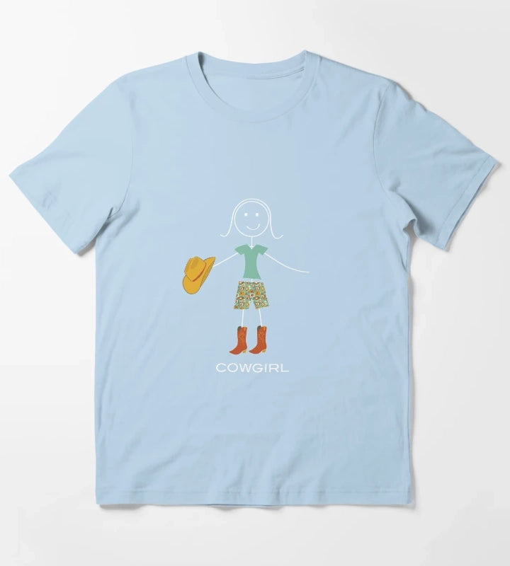 Funny Womens Cowgirl T-Shirt Sky Blue