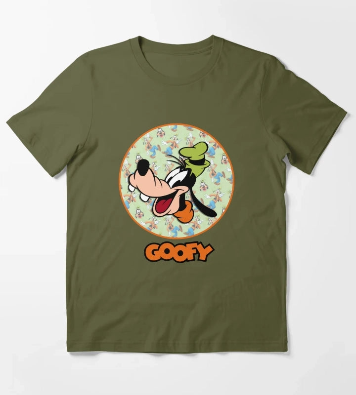 Funny and Beautiful Goofy design T-Shirt Olive Green
