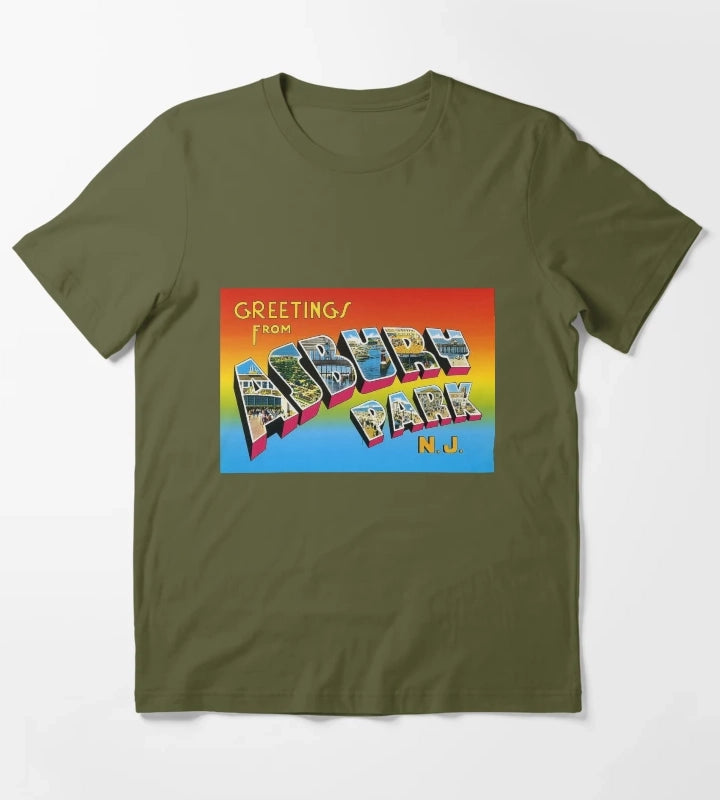 GREETINGS FROM ASBURY PARK NJ T-Shirt Olive Green