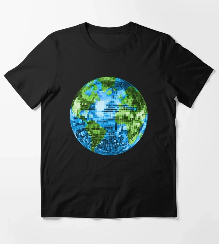 Galactic Disco Ball Planet Earth T-Shirt