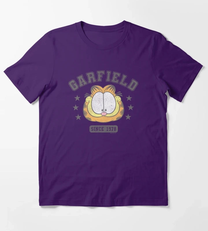 Garfield Big Face College Tee Since 1978 T-Shirt Purple