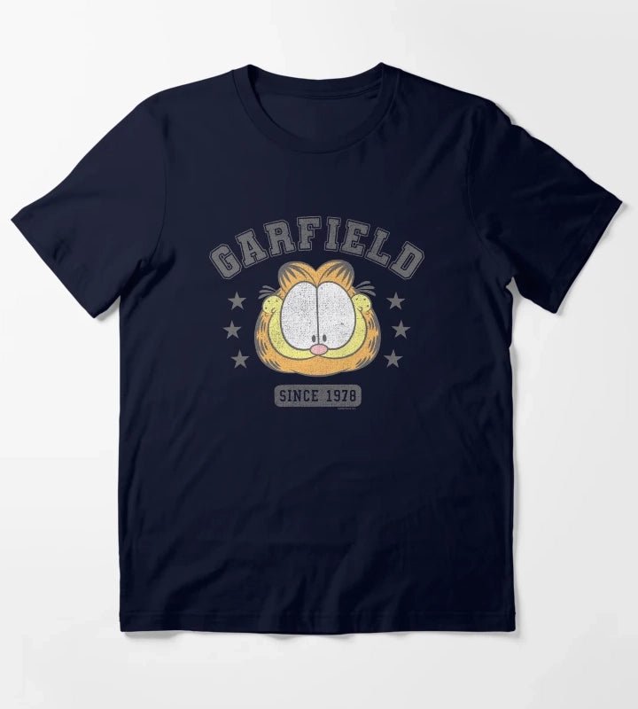 Garfield Big Face College Tee Since 1978 T-Shirt Navy