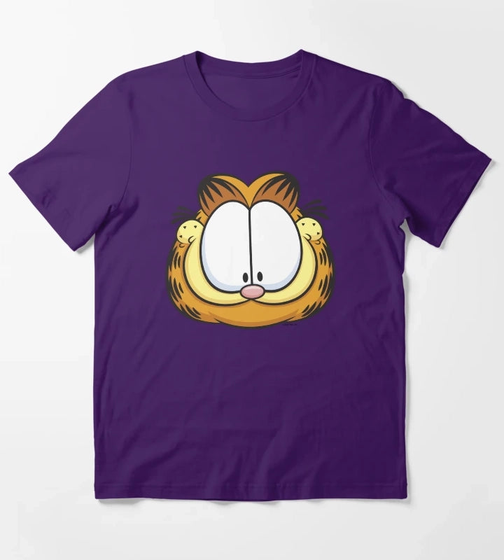 Garfield Big Face Smiling T-Shirt Purple