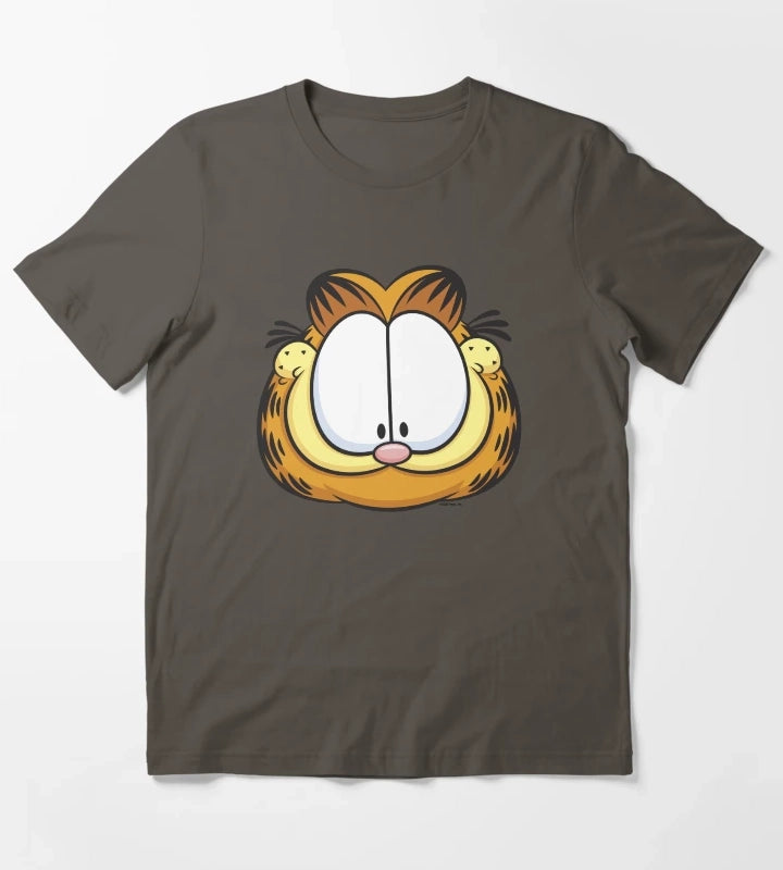 Garfield Big Face Smiling T-Shirt Dark Grey