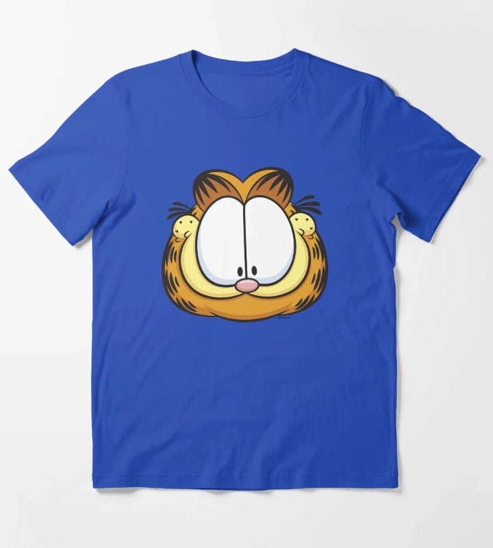 Garfield Big Face Smiling T-Shirt Blue