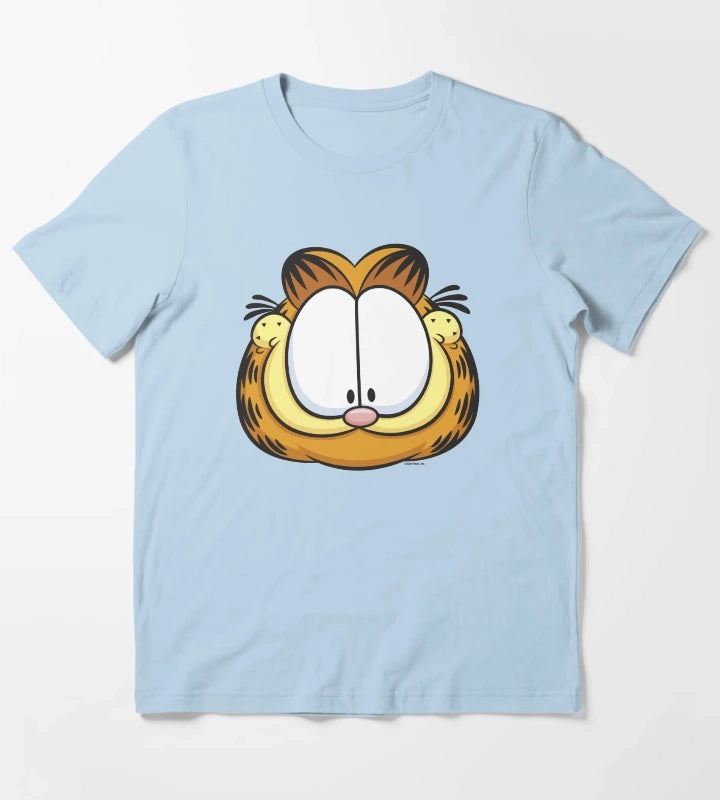 Garfield Big Face Smiling T-Shirt Sky Blue