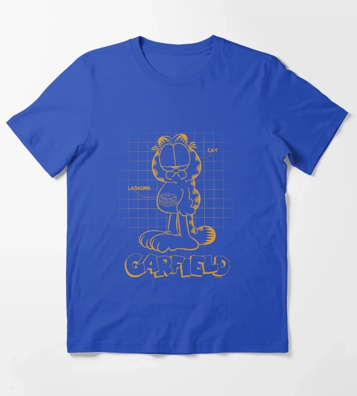 Garfield Cat Schematic Lasagna Poster T-Shirt Blue