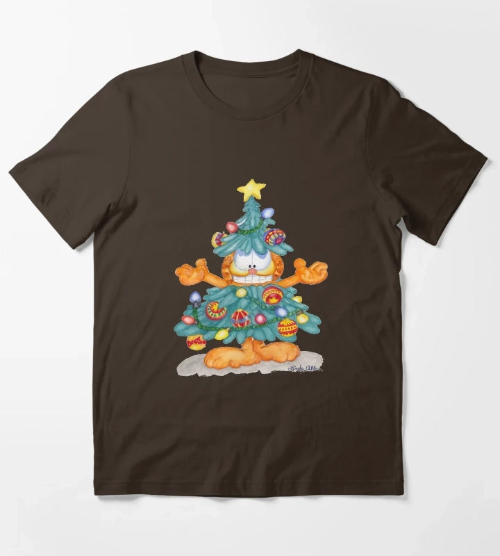 Garfield Christmas Print T-Shirt Brown