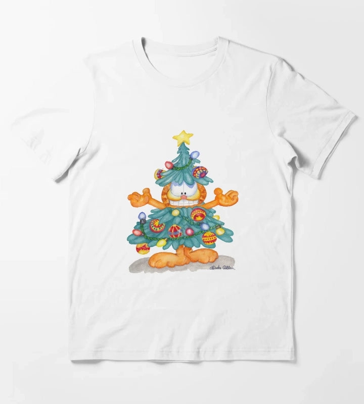 Garfield Christmas Print T-Shirt White