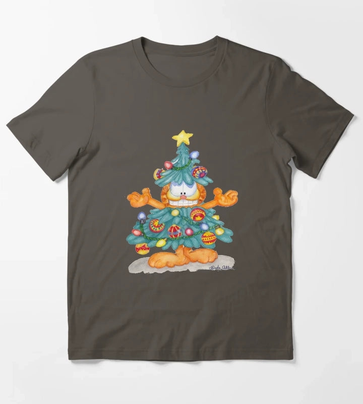 Garfield Christmas Print T-Shirt Dark Grey
