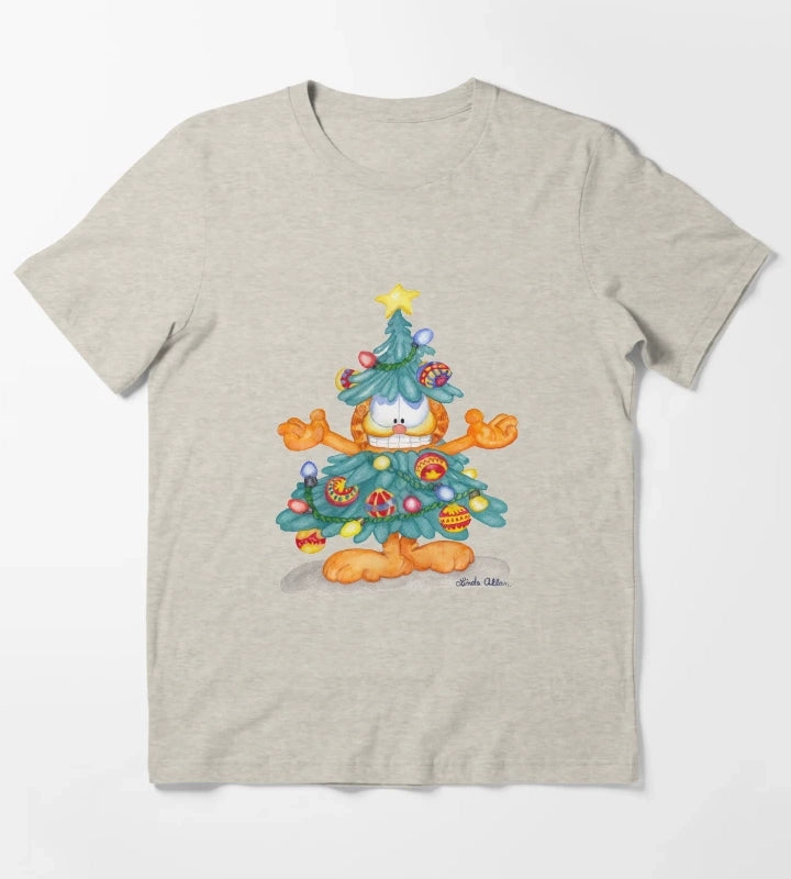 Garfield Christmas Print T-Shirt Cream