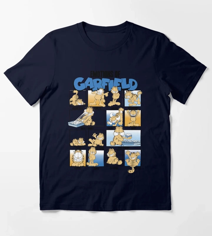 Garfield Emotions Of Garfield Blue Grid T-Shirt Navy