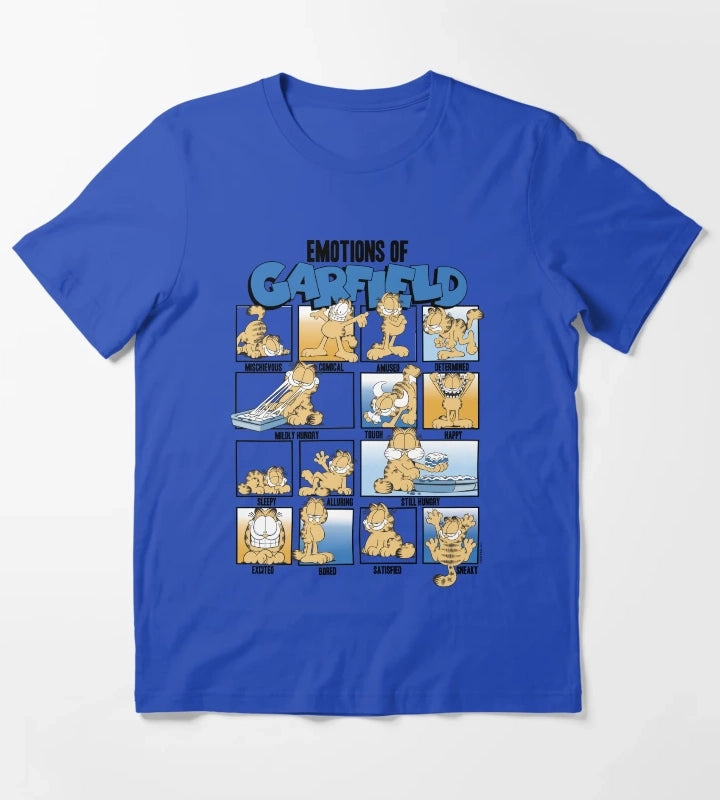 Garfield Emotions Of Garfield Blue Grid T-Shirt Blue