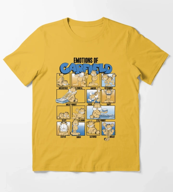 Garfield Emotions Of Garfield Blue Grid T-Shirt Yellow