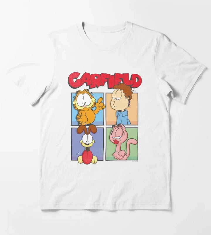 Garfield Group Box Up Poster T-Shirt White
