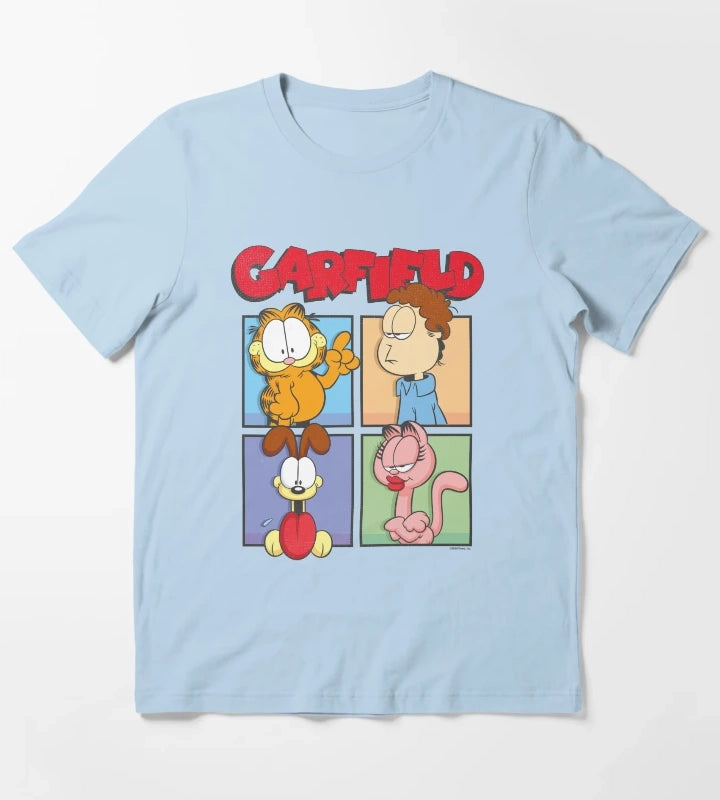 Garfield Group Box Up Poster T-Shirt Sky Blue