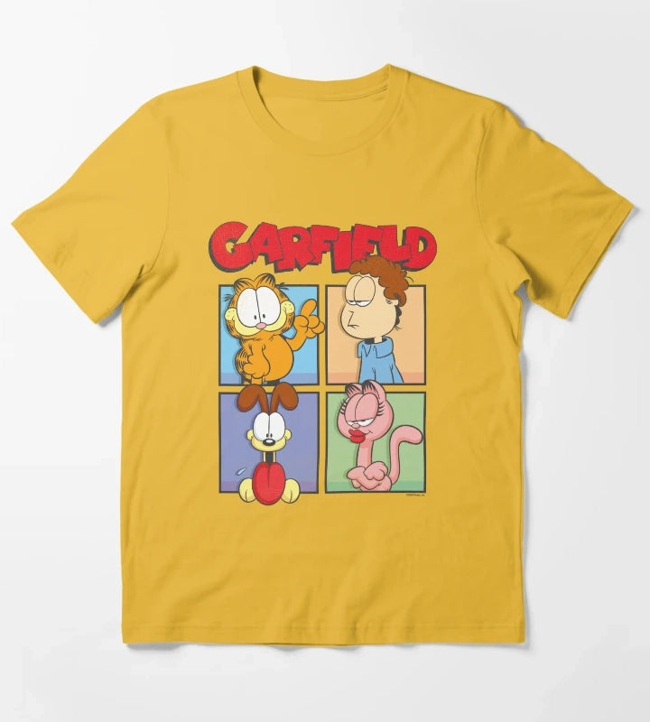 Garfield Group Box Up Poster T-Shirt Yellow