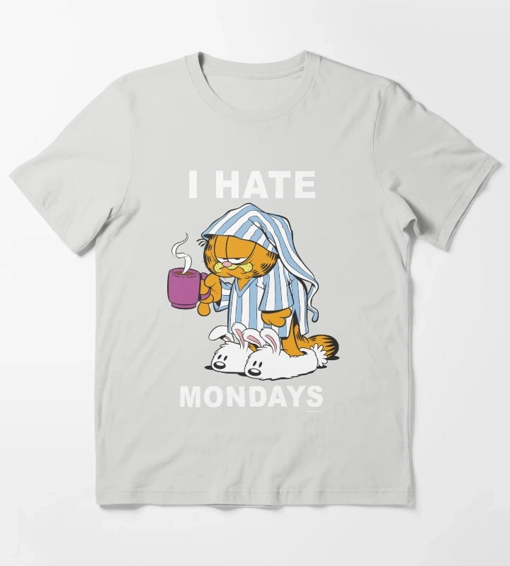 Garfield I Hate Mondays Coffee Garfield T-Shirt Light Grey