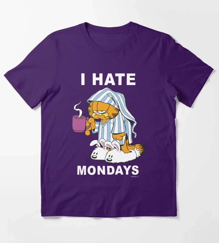 Garfield I Hate Mondays Coffee Garfield T-Shirt Purple