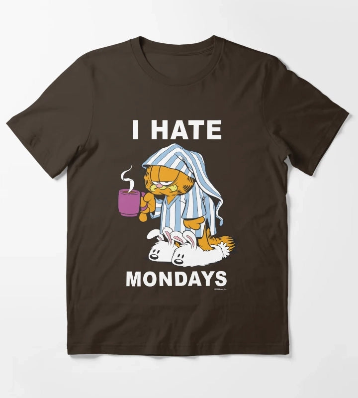 Garfield I Hate Mondays Coffee Garfield T-Shirt Brown