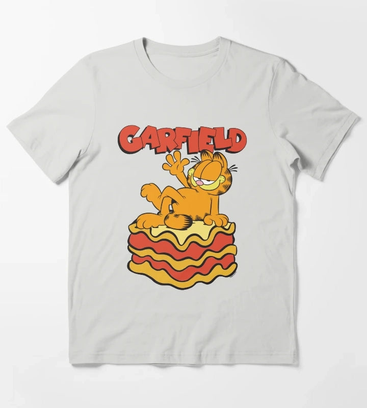 Garfield Lasagna Slice Garfield Pose T-Shirt Light Grey