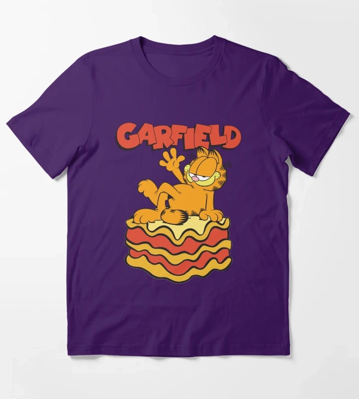 Garfield Lasagna Slice Garfield Pose T-Shirt Purple