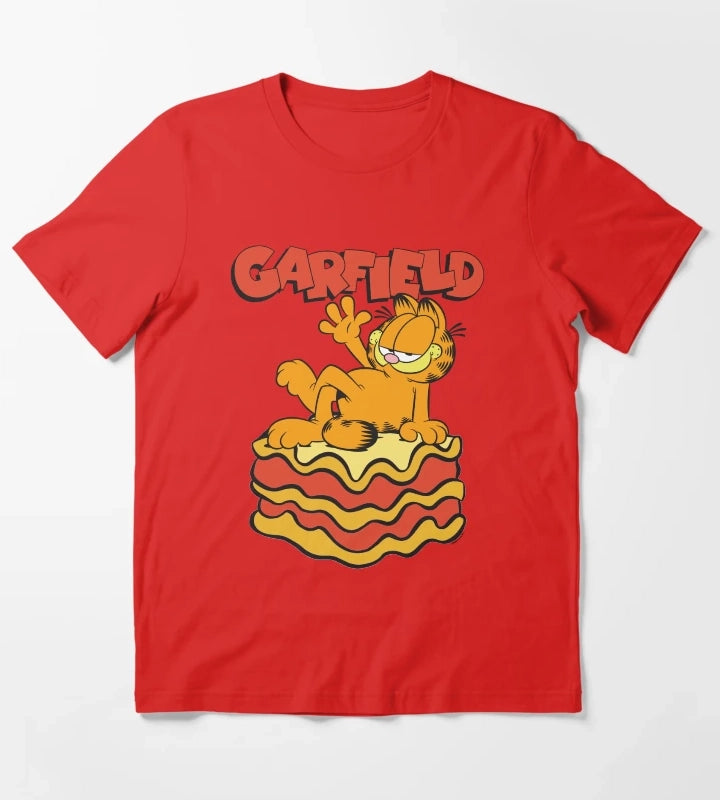 Garfield Lasagna Slice Garfield Pose T-Shirt Red