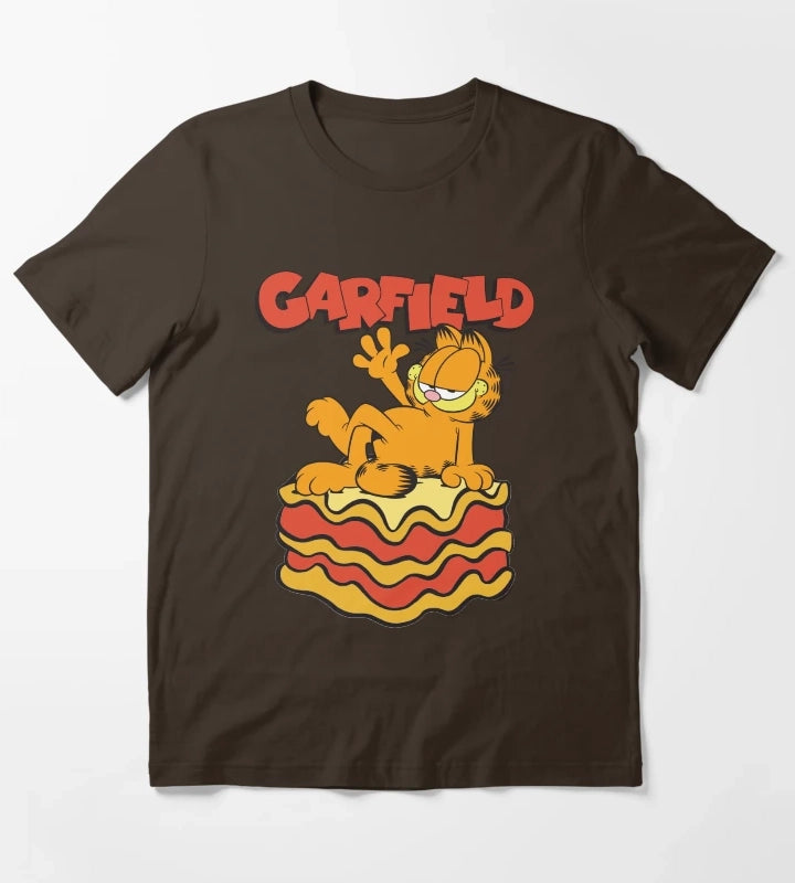 Garfield Lasagna Slice Garfield Pose T-Shirt Brown