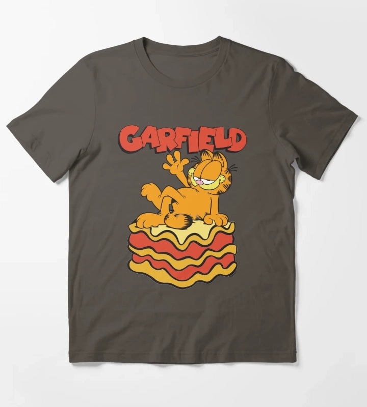 Garfield Lasagna Slice Garfield Pose T-Shirt Dark Grey