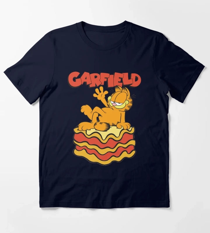 Garfield Lasagna Slice Garfield Pose T-Shirt Navy